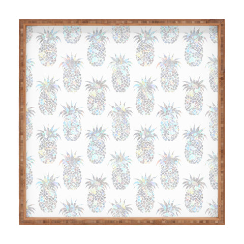 Schatzi Brown Pineapples Crystal Square Tray