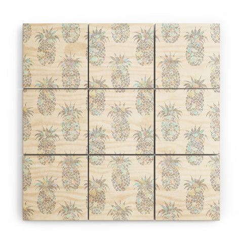 Schatzi Brown Pineapples Crystal Wood Wall Mural