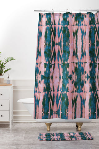 Schatzi Brown Quinn Tie Dye 1A Shower Curtain And Mat