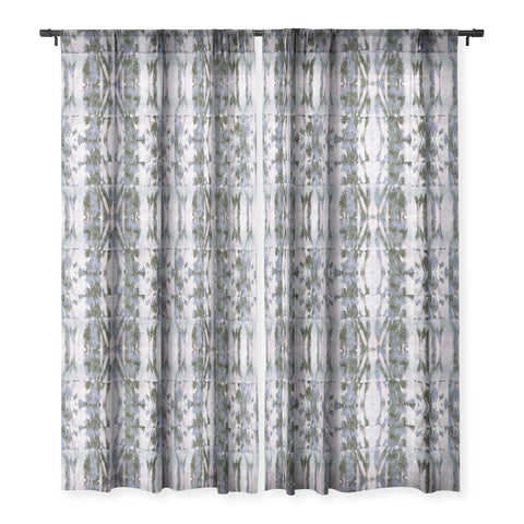 Schatzi Brown Quinn Tie Dye Gray Sheer Window Curtain