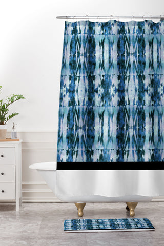 Schatzi Brown Quinn Tie Dye Marine Shower Curtain And Mat