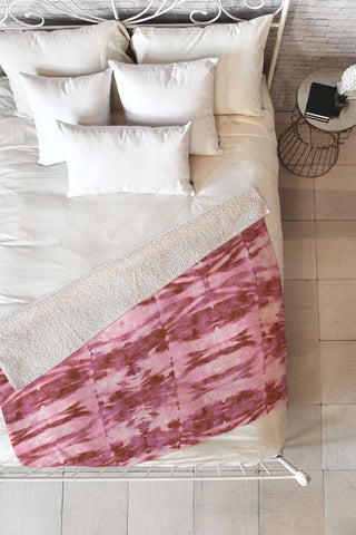 Schatzi Brown Quinn Tie Dye Pink Fleece Throw Blanket