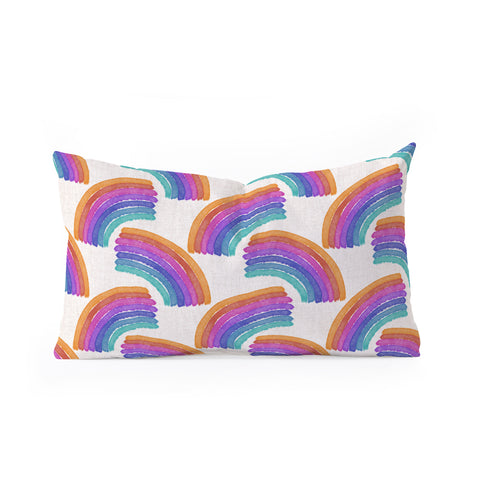 Schatzi Brown Rainbow Arch Oblong Throw Pillow