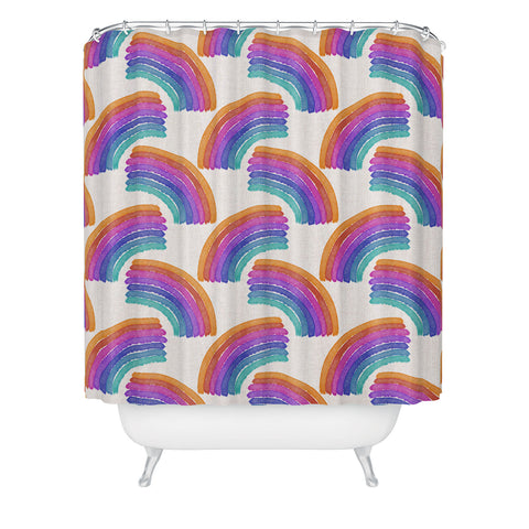 Schatzi Brown Rainbow Arch Shower Curtain