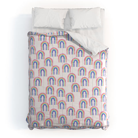 Schatzi Brown Rainbow Rain Comforter