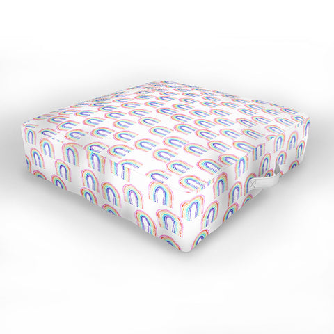 Schatzi Brown Rainbow Rain Outdoor Floor Cushion