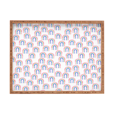 Schatzi Brown Rainbow Rain Rectangular Tray
