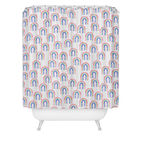 Schatzi Brown Rainbow Rain Shower Curtain
