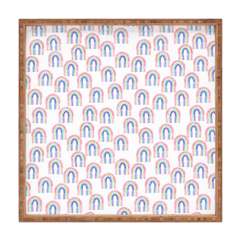 Schatzi Brown Rainbow Rain Square Tray