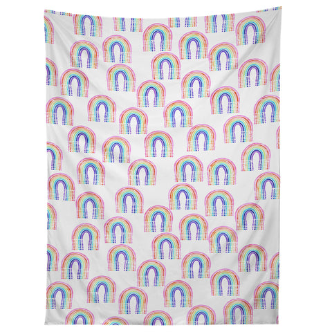 Schatzi Brown Rainbow Rain Tapestry