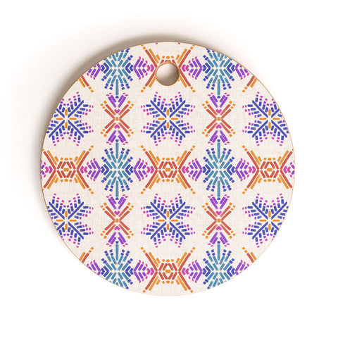 Schatzi Brown Rainbow Tribal Boho 1 Cutting Board Round