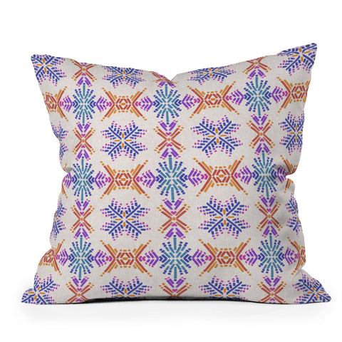 Schatzi Brown Rainbow Tribal Boho 1 Throw Pillow