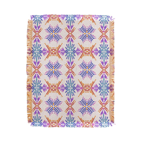 Schatzi Brown Rainbow Tribal Boho 1 Throw Blanket
