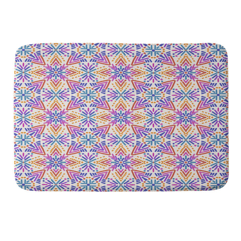 Schatzi Brown Rainbow Tribal Boho 2 Memory Foam Bath Mat