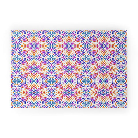 Schatzi Brown Rainbow Tribal Boho 2 Welcome Mat