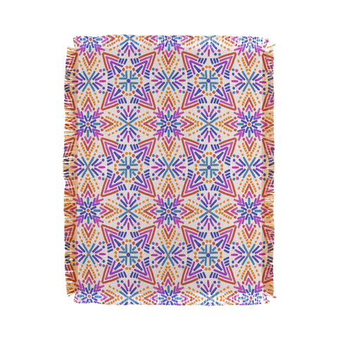 Schatzi Brown Rainbow Tribal Boho 2 Throw Blanket