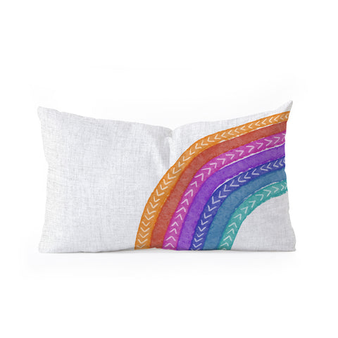 Schatzi Brown Rainbow Tribal Jumbo Oblong Throw Pillow