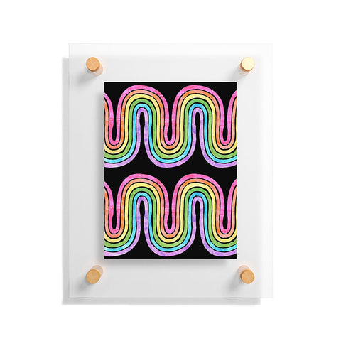 Schatzi Brown Rainbow Wave Black Floating Acrylic Print