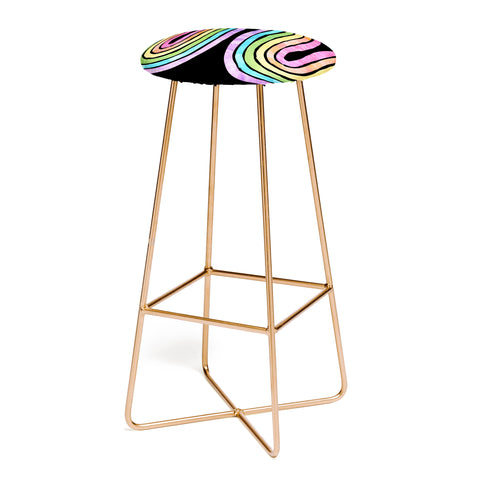 Schatzi Brown Rainbow Wave Black Bar Stool