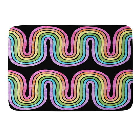 Schatzi Brown Rainbow Wave Black Memory Foam Bath Mat