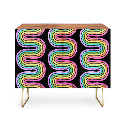 Schatzi Brown Rainbow Wave Black Credenza