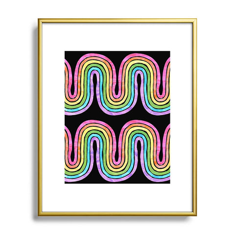 Schatzi Brown Rainbow Wave Black Metal Framed Art Print