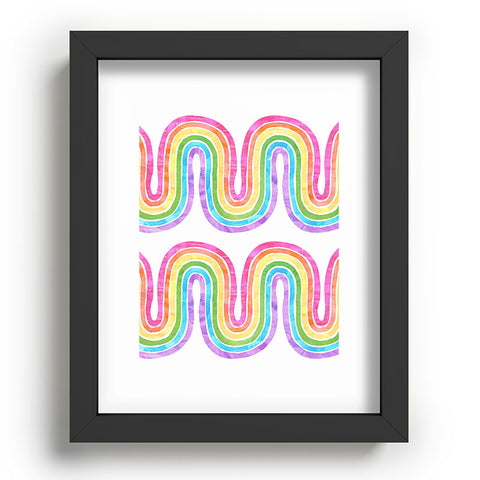 Schatzi Brown Rainbow Wave White Recessed Framing Rectangle