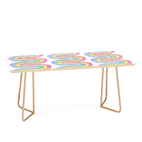 Schatzi Brown Rainbow Wave White Coffee Table