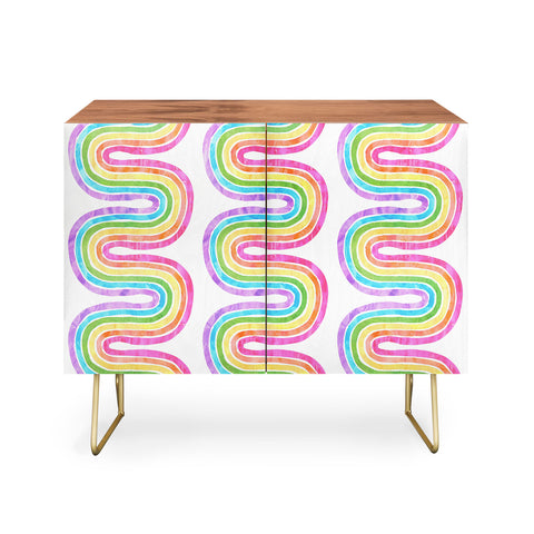 Schatzi Brown Rainbow Wave White Credenza