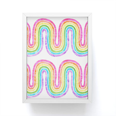 Schatzi Brown Rainbow Wave White Framed Mini Art Print