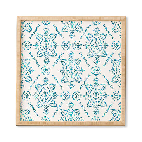 Schatzi Brown Reeve Pattern Aqua Framed Wall Art
