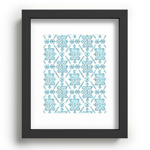 Schatzi Brown Reeve Pattern Aqua Recessed Framing Rectangle