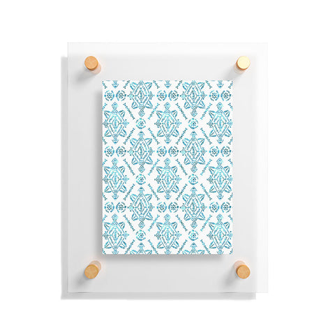 Schatzi Brown Reeve Pattern Aqua Floating Acrylic Print