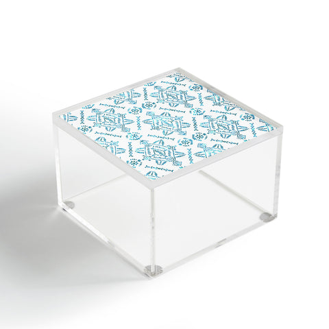 Schatzi Brown Reeve Pattern Aqua Acrylic Box