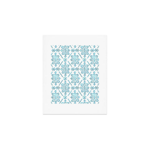 Schatzi Brown Reeve Pattern Aqua Art Print