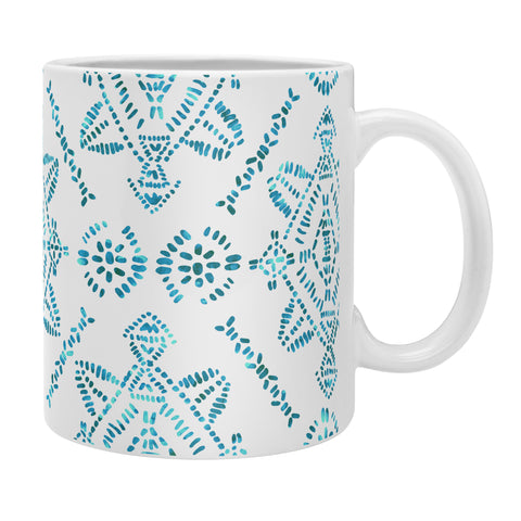 Schatzi Brown Reeve Pattern Aqua Coffee Mug