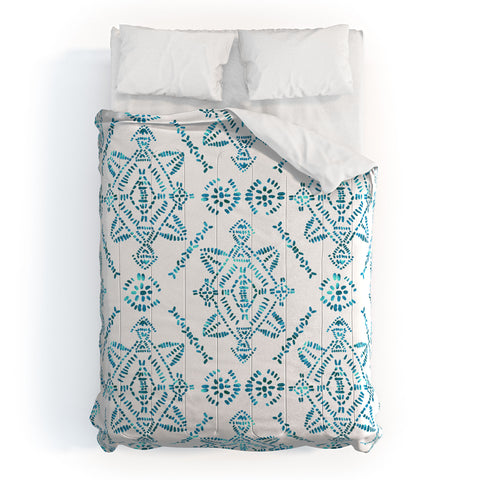 Schatzi Brown Reeve Pattern Aqua Comforter