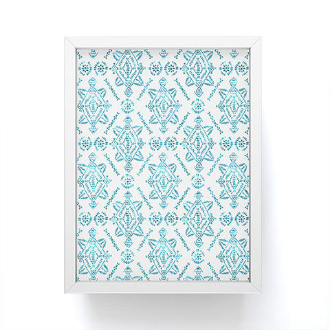 Schatzi Brown Reeve Pattern Aqua Framed Mini Art Print