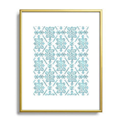 Schatzi Brown Reeve Pattern Aqua Metal Framed Art Print