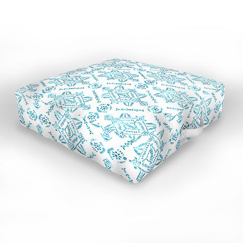 Schatzi Brown Reeve Pattern Aqua Outdoor Floor Cushion