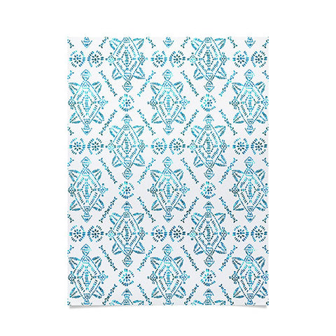 Schatzi Brown Reeve Pattern Aqua Poster