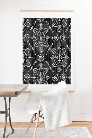Schatzi Brown Reeve Pattern Black Art Print And Hanger