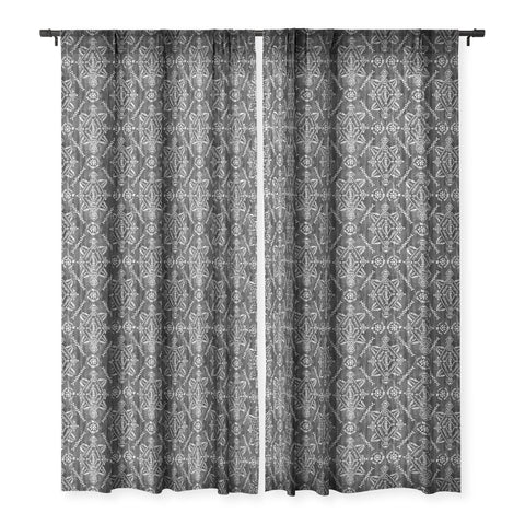 Schatzi Brown Reeve Pattern Black Sheer Window Curtain