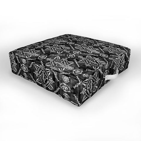 Schatzi Brown Reeve Pattern Black Outdoor Floor Cushion