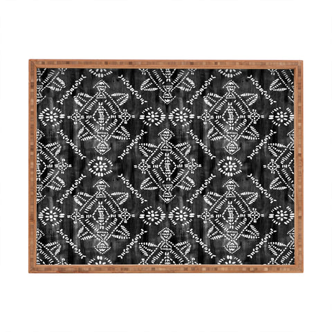 Schatzi Brown Reeve Pattern Black Rectangular Tray