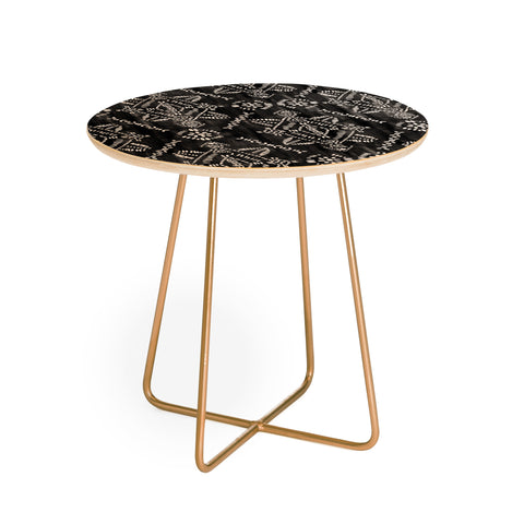 Schatzi Brown Reeve Pattern Black Round Side Table