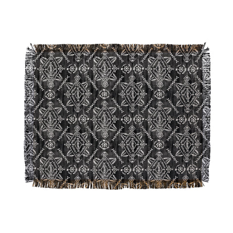 Schatzi Brown Reeve Pattern Black Throw Blanket
