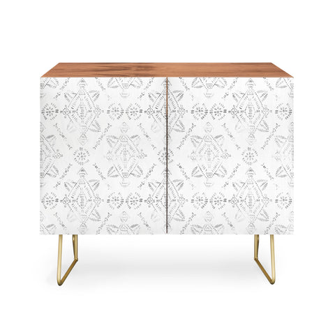 Schatzi Brown Reeve Pattern White Credenza
