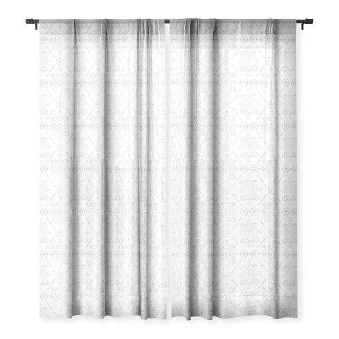 Schatzi Brown Reeve Pattern White Sheer Window Curtain