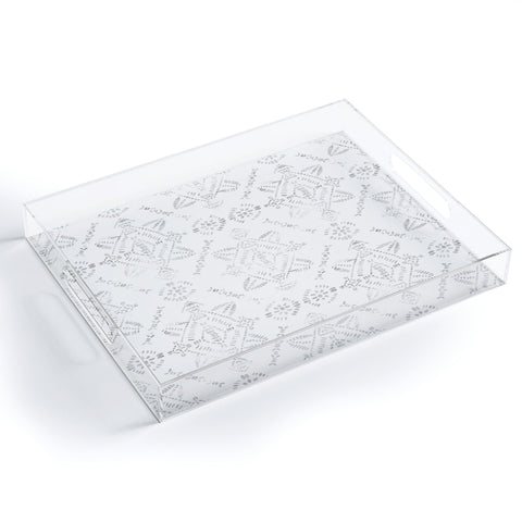 Schatzi Brown Reeve Pattern White Acrylic Tray